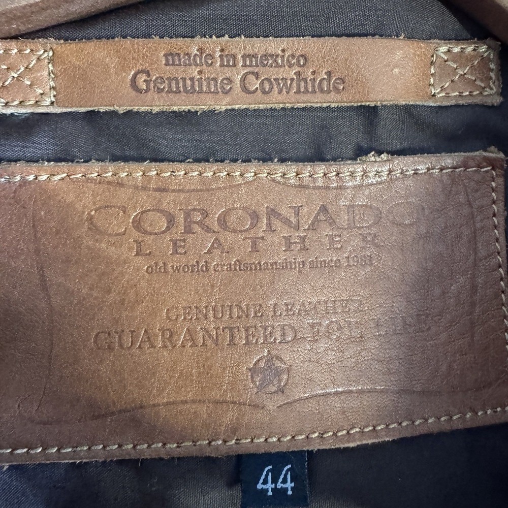 Coronado Leather Vest Mens 44 Black Cowhide Concealed Carry Buffalo Snap Biker - Picture 16 of 16